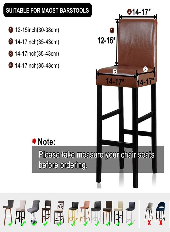 Lellen Bar Stool Covers Set of 4,Stretch Washable Bar Stool Seat Covers,Removable Bar Chair Covers with Backs,Counter Height Bar Stool Chair Covers for Kitchen Dining Room Cafe（Black） - Image 5
